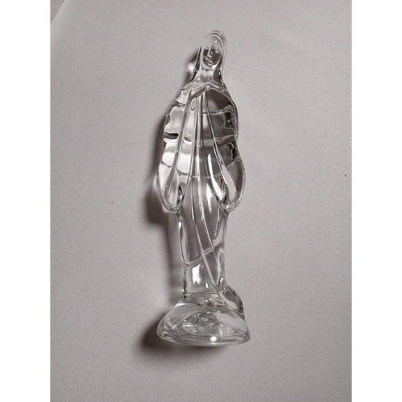 Vintage Fostoria 10" Tall Crystal Glass Madonna Figurine (3d1) - Picture 1 of 5